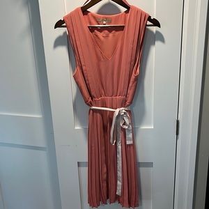 RW&Co Pink Sleeveless Pleated Dress Size L